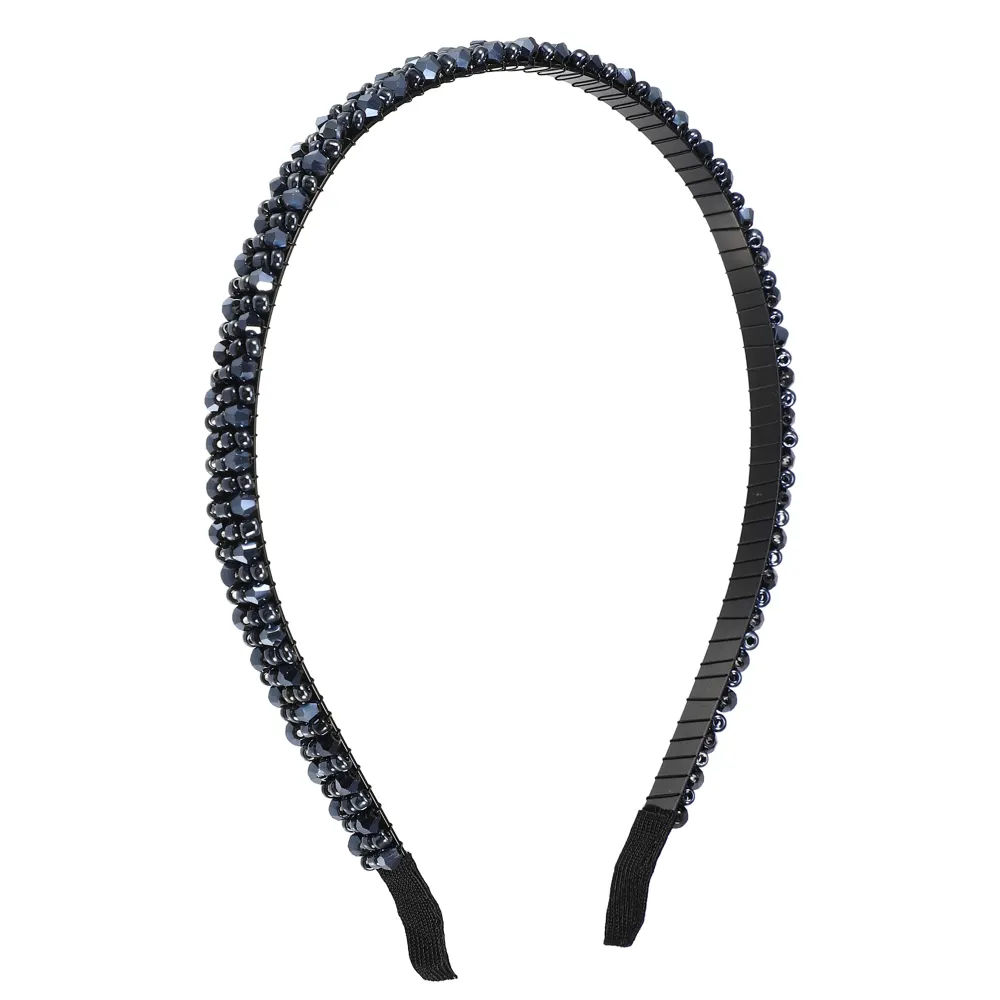 Unique Bargains- 2 Rows Rhinestone Hairband Headband