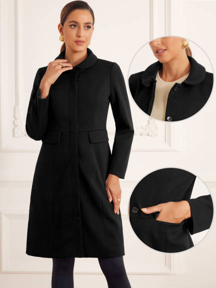 Allegra K - A-Line Mid-Length Winter Coat