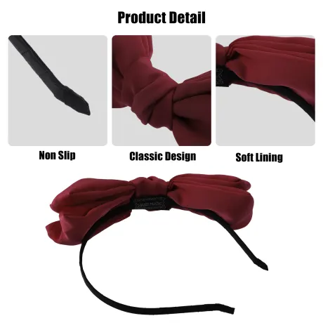 Unique Bargains - Satin Bow Knot Headband Fashion Hairband