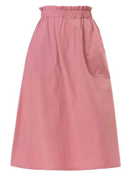 Allegra K- Cotton Elastic Waist Peasant A-Line Midi Skirt