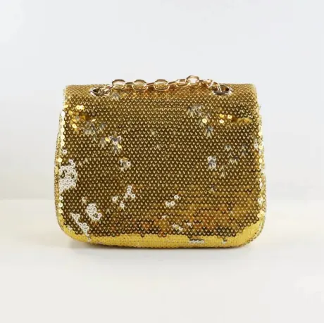 doe a dear - Floral Appliques Sequin Purse