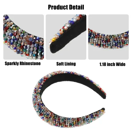 Unique Bargains- Rhinestone Bling Padded Headband Hairband