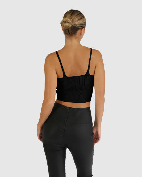 Crop top en tricot All I Need - Noir