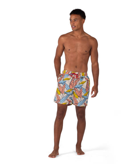 Coast Clothing Co. - Short de bain à feuilles tropicales