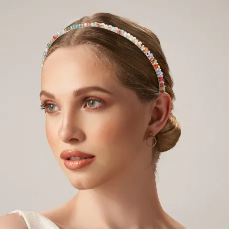 Unique Bargains- 2 Rows Rhinestone Hairband Headband