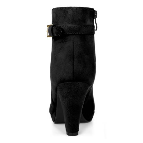 Allegra K- Platform Block Heel Winter Ankle Boots