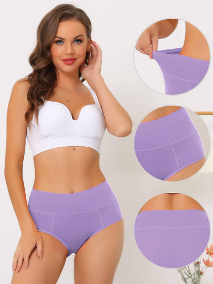 Allegra K- Cotton High Waist Tummy Control Underwear