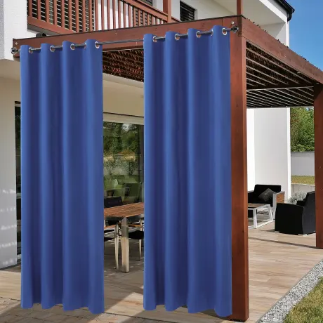 PiccoCasa- 100% Blackout Waterproof Grommet Curtains with Black Liner, 2 Panels Set 52 x 108 Inch