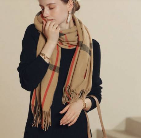 Beige Black And Red Plaid Scarf - Don't AsK