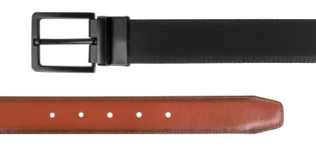 CHAMPS Leather One Size Reversible and Adjustable Belt, BlackTan