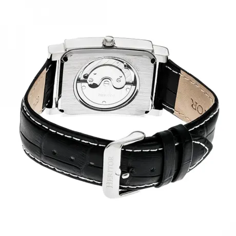 Heritor Automatic Frederick Leather-Band Watch - Rose Gold/Silver