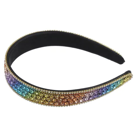 Unique Bargains - Bandeau large chic scintillant en strass