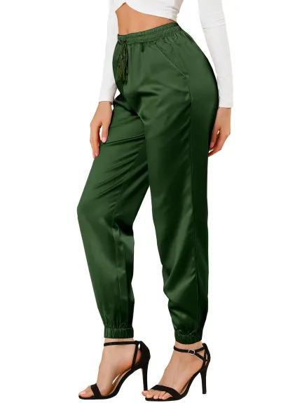 Allegra K- Pantalon d'athlétisme à taille élastique, longueur cheville, jogging