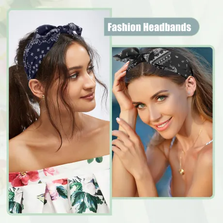 Unique Bargains- 3pcs Bow Knotted Wide Headbands