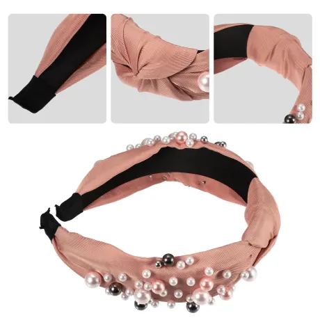 Unique Bargains - Faux Pearl Bead Fashion Knotted Headband