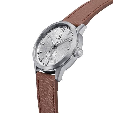 Heritor Automatic Argento Leather-Band Watch - Rose Gold/Black