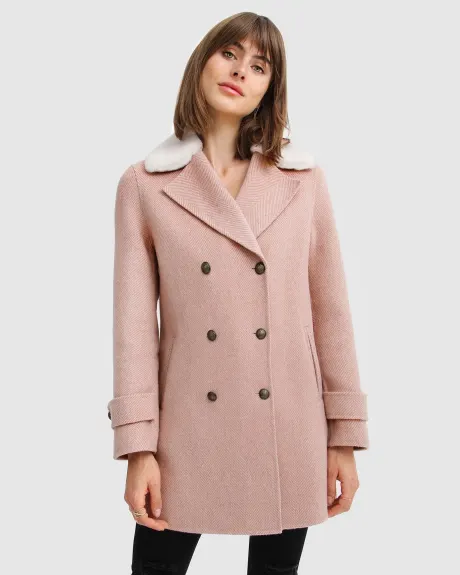 Belle & Bloom Liberty Sherpa Collar Wool Blend Coat