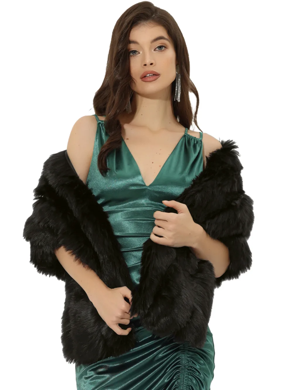 Allegra K - Elegant Winter Faux Fur Shawl