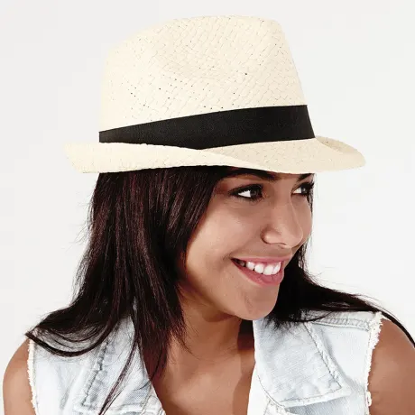 Beechfield - Unisex Straw Festival Trilby Hat