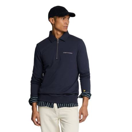 Lyle & Scott - Mens Embroidered Quarter Zip Sweater