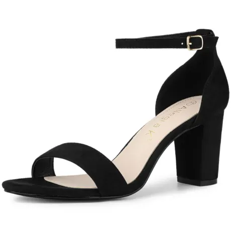 Allegra K - Classic Ankle Strap Chunky Heel Sandals