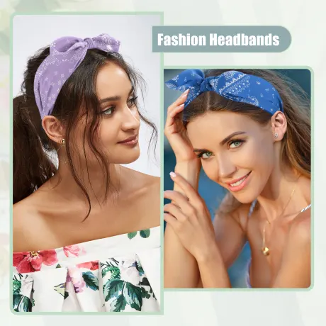 Unique Bargains- 3pcs Bow Knotted Wide Headbands