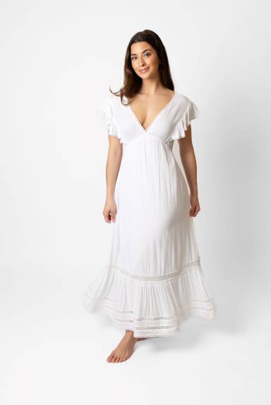 Robe longue de luxe à manches à volants miami