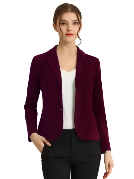 Allegra K- Lapel Collar Stretchy Jacket Suit Blazer