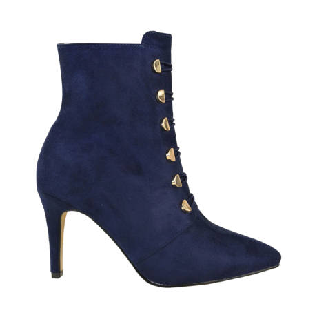 Where's That From - Womens/Ladies Blythe Faux Suede Pointed Button Detail Mid Heel Ankle Boots