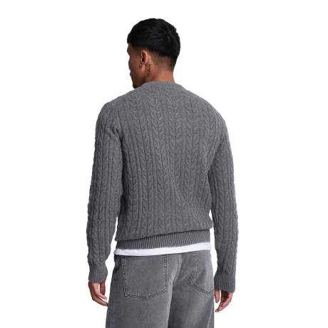 Lyle & Scott - Mens Marl Cable Knit Crew Neck Sweater