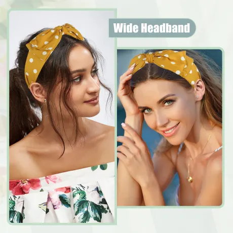 Unique Bargains- Polka Dots Wide Bow Headbands