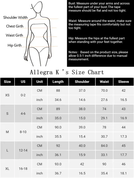 Allegra K - Double Breasted Notched Lapel Business Dress