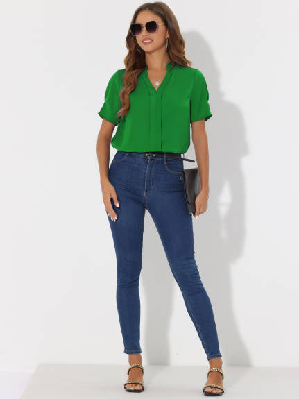 Allegra K- Summer V Neck Shirt Top