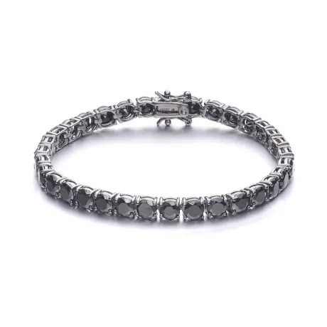 Genevive Sterling Silver with 3mm Coloured Cubic Zirconia Tennis Bracelet