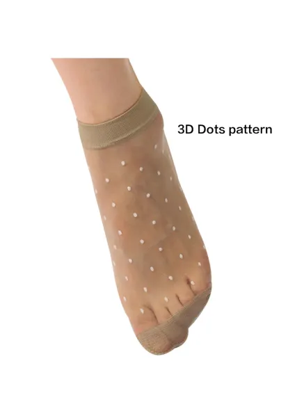 Allegra K- Women's Dots Ankle Length Sheer Socks 10 Pairs