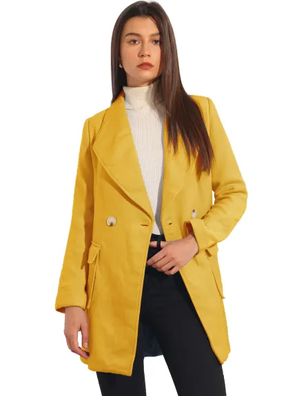 Allegra K- Trench-coat long ceinturé à revers et col châle