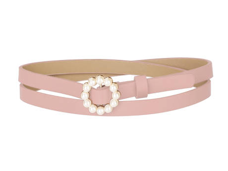 Allegra K- Plus Size Waist Belts Pearl Narrow Leather