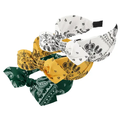 Unique Bargains- 3pcs Bow Knotted Wide Headbands