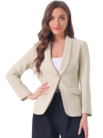 Allegra K - Shawl Lapel Solid Office Suit Blazer