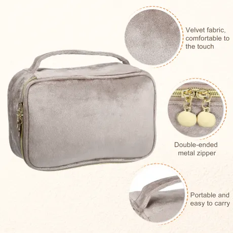 Unique Bargains – Trousse de maquillage en velours, rangement de voyage