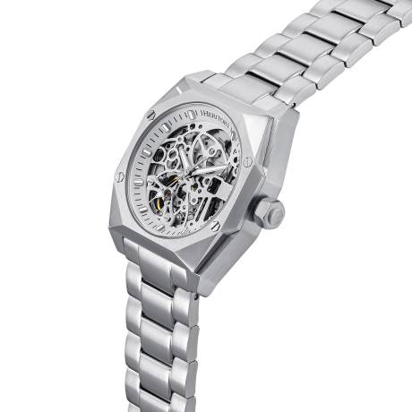 Heritor Automatic Elliott Stainless Steel-Band Watch - Silver/Black/Silver