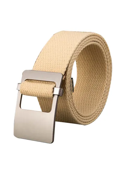 Unique Bargains- Unisex Canvas Web Belt with Metal Slide Buckle