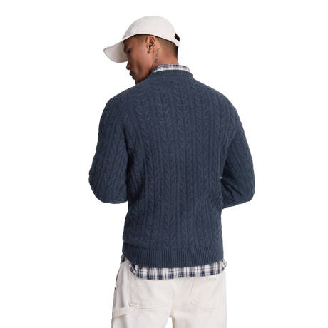 Lyle & Scott - Mens Marl Cable Knit Crew Neck Sweater