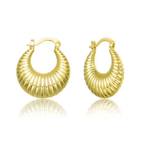 Rachel Glauber Seashell Saddle back Hoop Earrings