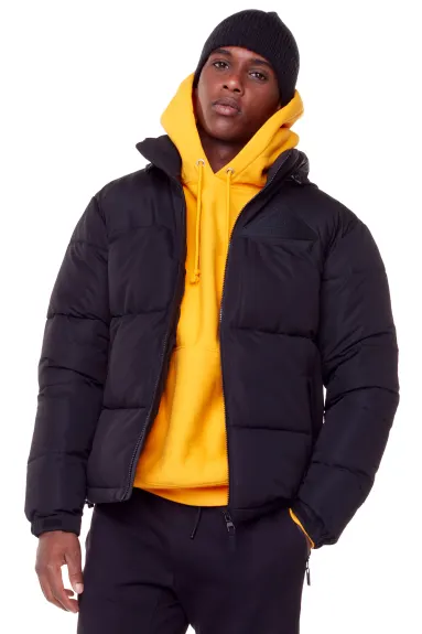 Alpine North - TUKTUT | Veste rétro isolante homme duvet végan (manteau d’hiver chaud résistant à l’eau, coupe-vent avec capuche rétractable)