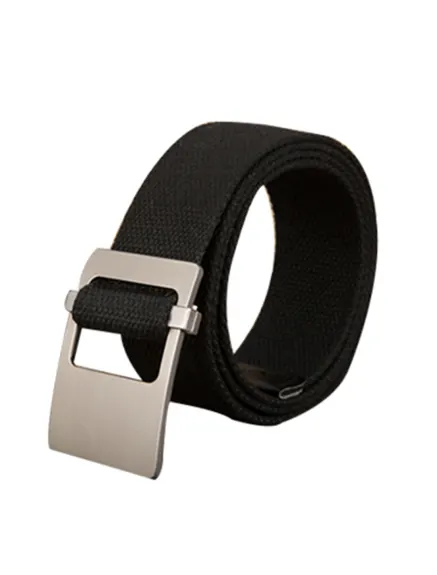 Unique Bargains- Unisex Canvas Web Belt with Metal Slide Buckle