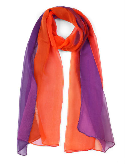 Allegra K- Long Chiffon Gradient Color Wrap Scarf