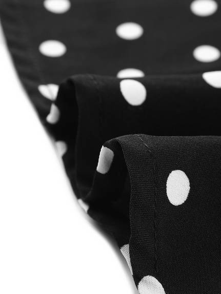 Allegra K- Polka Dots A-Line Midi Skirt