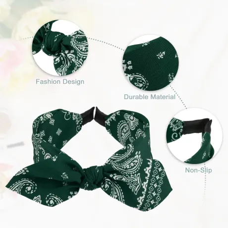 Unique Bargains- 3pcs Bow Knotted Wide Headbands