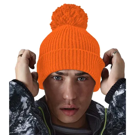 Beechfield - Engineered Knit Ribbed Pom Pom Beanie